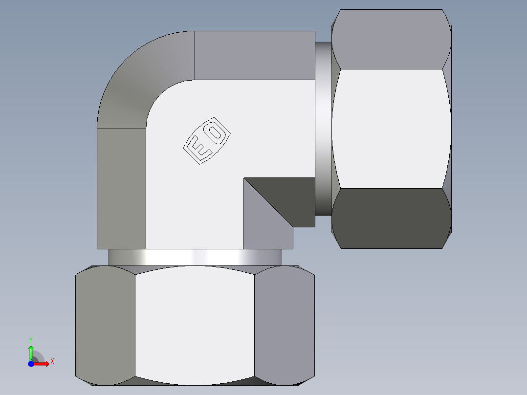 卡套式工业通用硬管接头EO_Union_elbow_W30ZS71前视图
