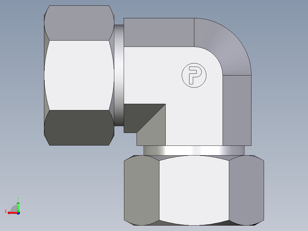 卡套式工业通用硬管接头EO_Union_elbow_W30ZS71后视图