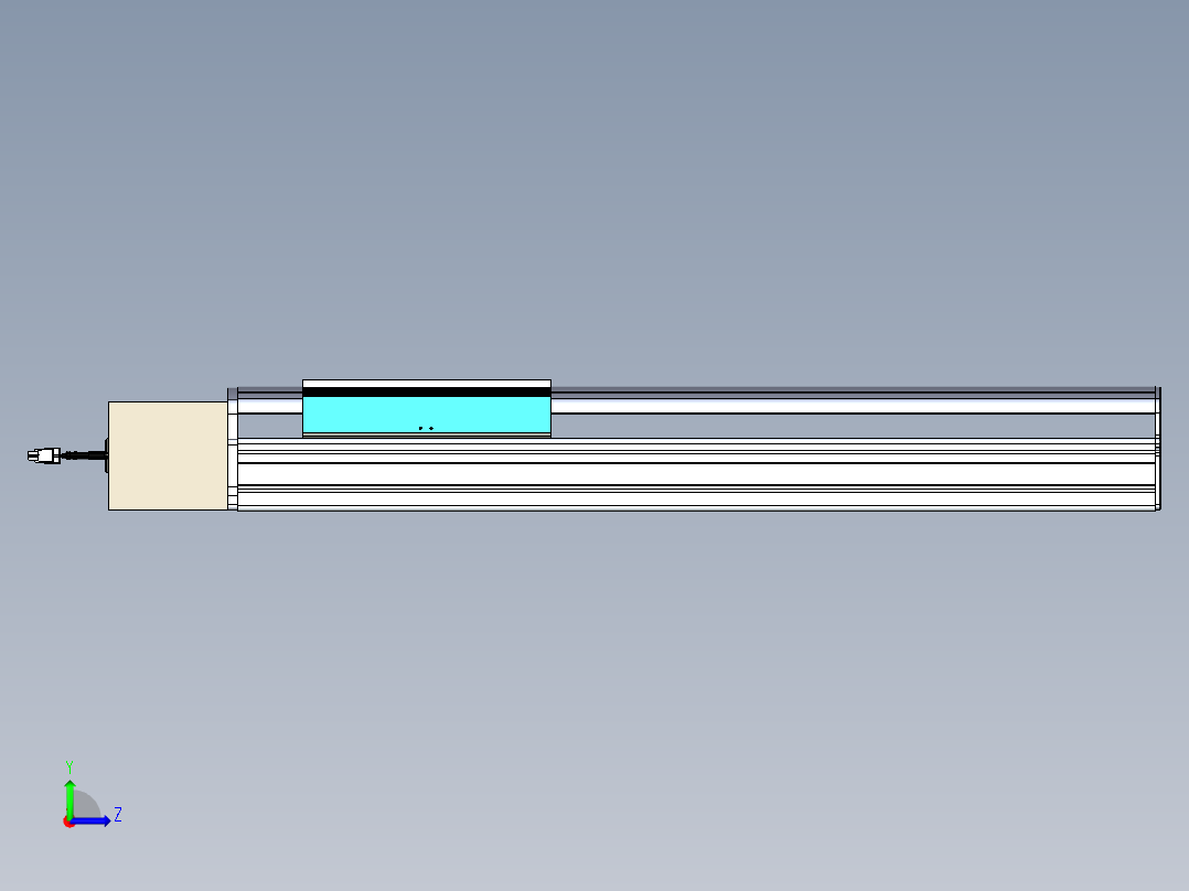 同步带滑台-半封闭B22-L100-C-S450-R-P75-D3-N5左视图