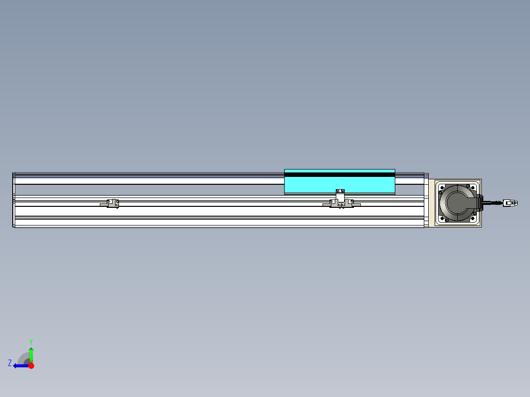 同步带滑台-半封闭B22-L100-C-S450-R-P75-D3-N5右视图