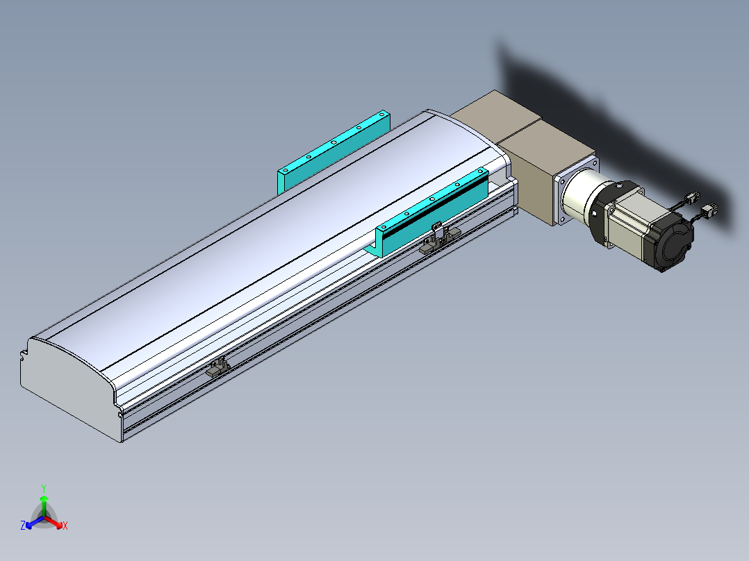 同步带滑台-半封闭B22-L100-C-S450-R-P75-D3-N5正等轴测图