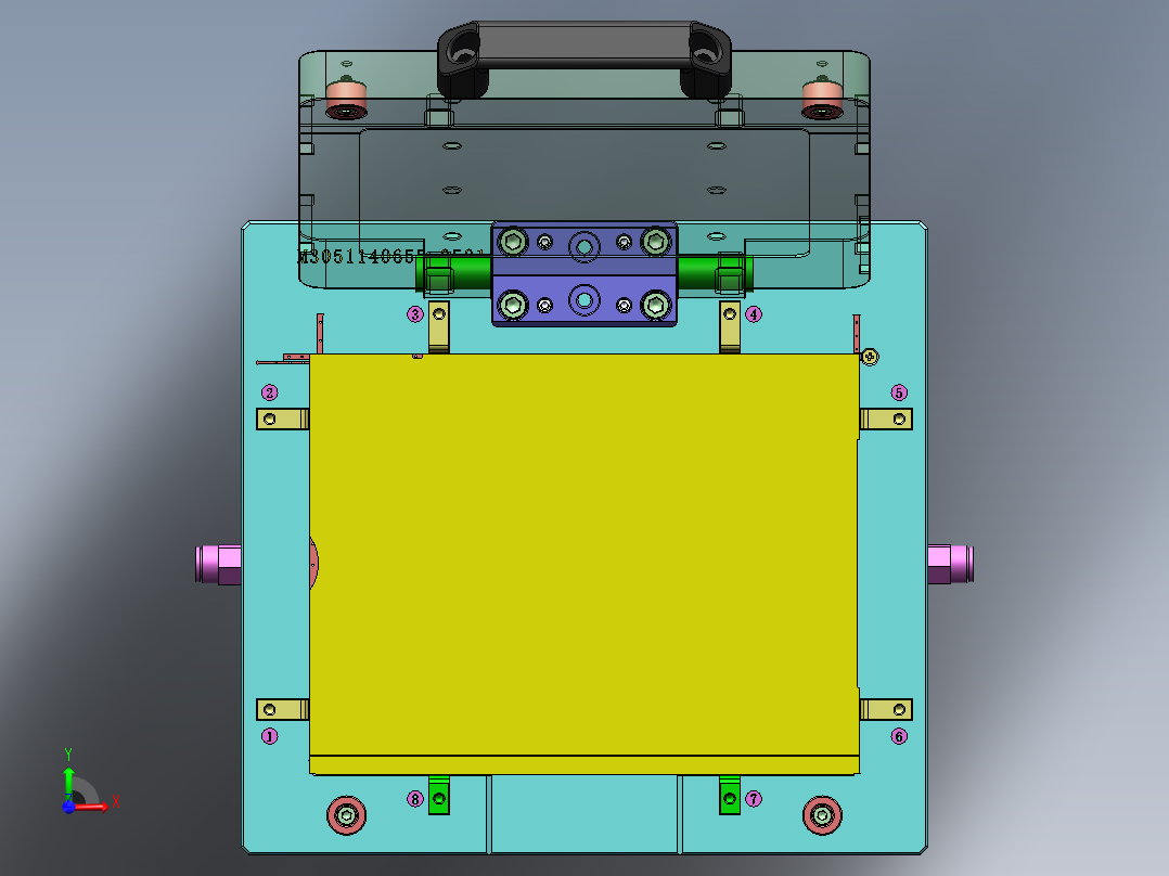 W68G贴胶治具旋转式-1出4前视图