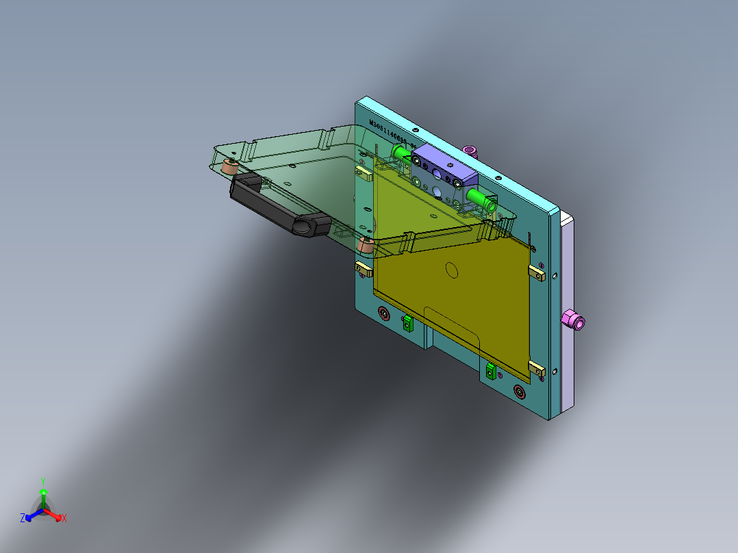 W68G贴胶治具旋转式-1出4正等轴测图