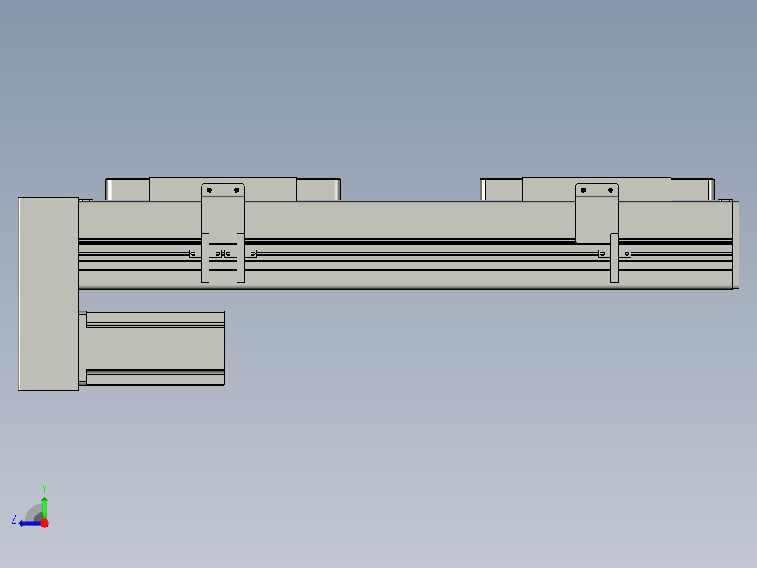 直线模组LHC14-S250-D设计图纸右视图