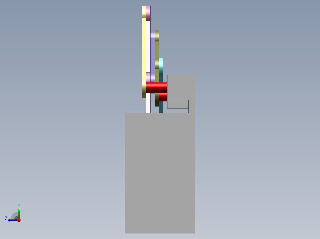 直角压料机构右视图