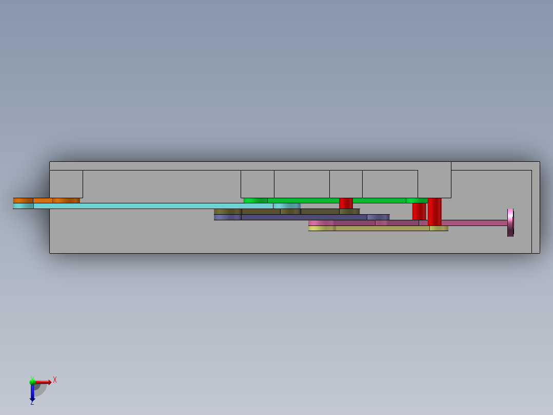 直角压料机构俯视图