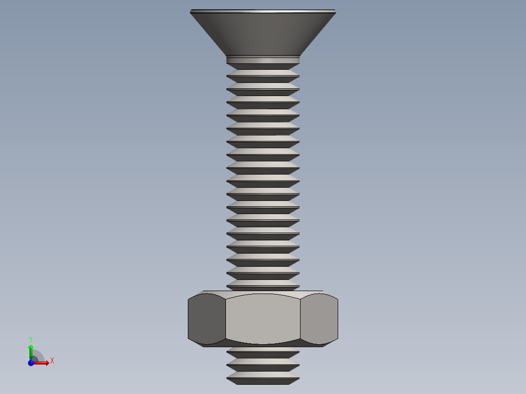紧固件-M4 Stainless Flathead前视图