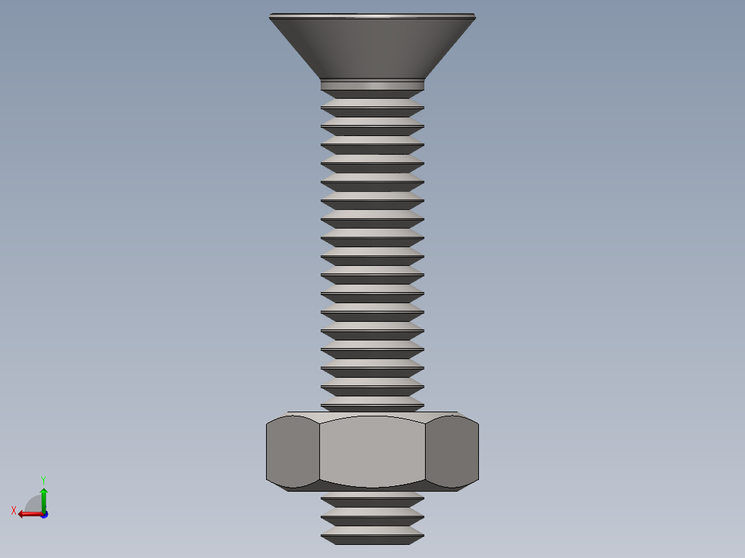 紧固件-M4 Stainless Flathead后视图