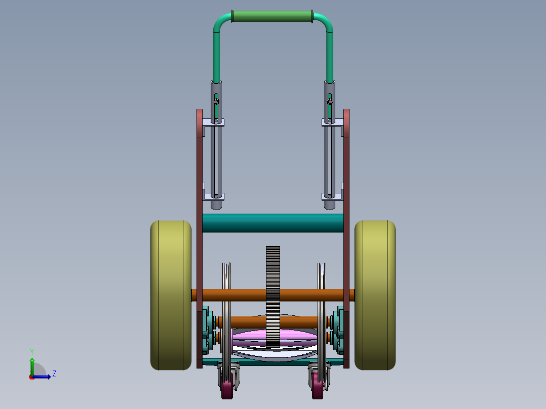 环保型剪草机（sw12可编辑+cad+说明书）左视图