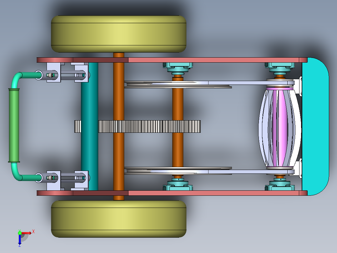环保型剪草机（sw12可编辑+cad+说明书）俯视图
