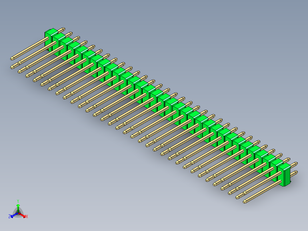 彩色公头100mil（2.54mm）系列-DS1021_green_2x32p_100mil_Type5_rev1.0