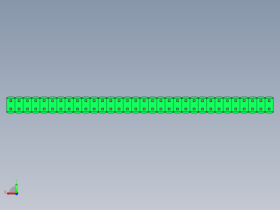 彩色公头100mil（2.54mm）系列-DS1021_green_2x32p_100mil_Type5_rev1.0后视图