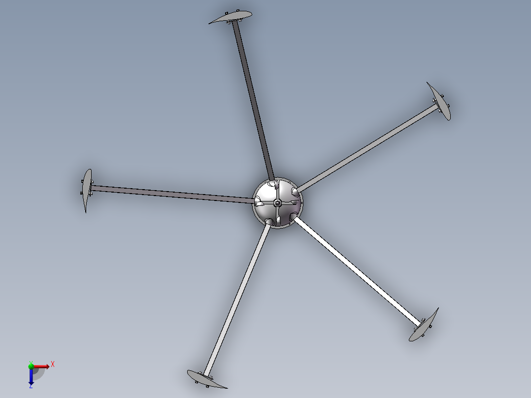 新型2KW风力发电机俯视图