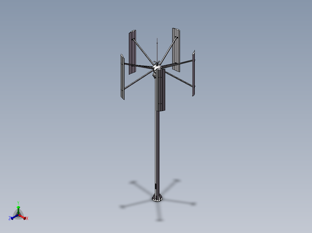 新型2KW风力发电机正等轴测图
