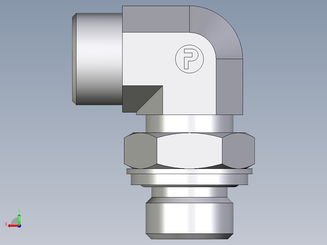 卡套式工业通用硬管接头EO_Adjustable_Locknut_elbow_WEE15LROMDCF后视图