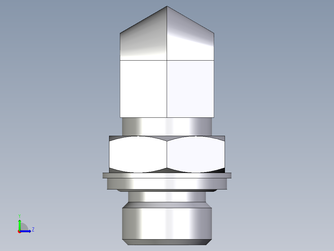 卡套式工业通用硬管接头EO_Adjustable_Locknut_elbow_WEE15LROMDCF左视图