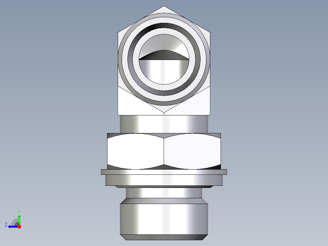 卡套式工业通用硬管接头EO_Adjustable_Locknut_elbow_WEE15LROMDCF右视图