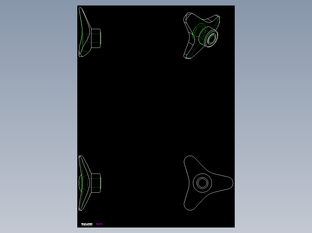 三瓣型把手VB.239-2D多系列多零件图纸模型