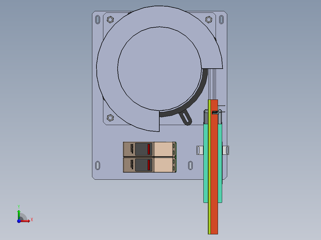 振动盘 外直径450 带直线送料器 300方案1前视图