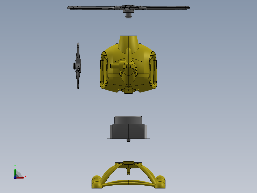直升飞机 飞机模型设计 (62)前视图