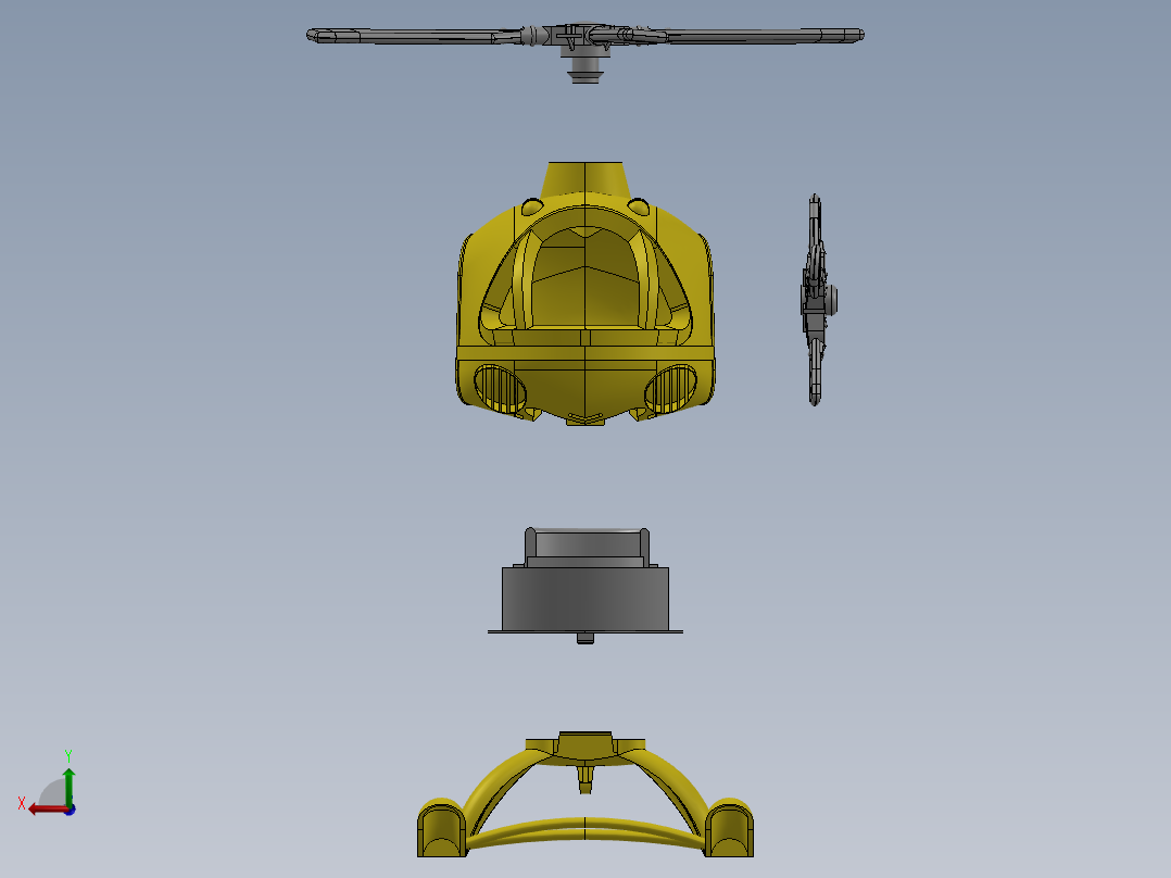 直升飞机 飞机模型设计 (62)后视图