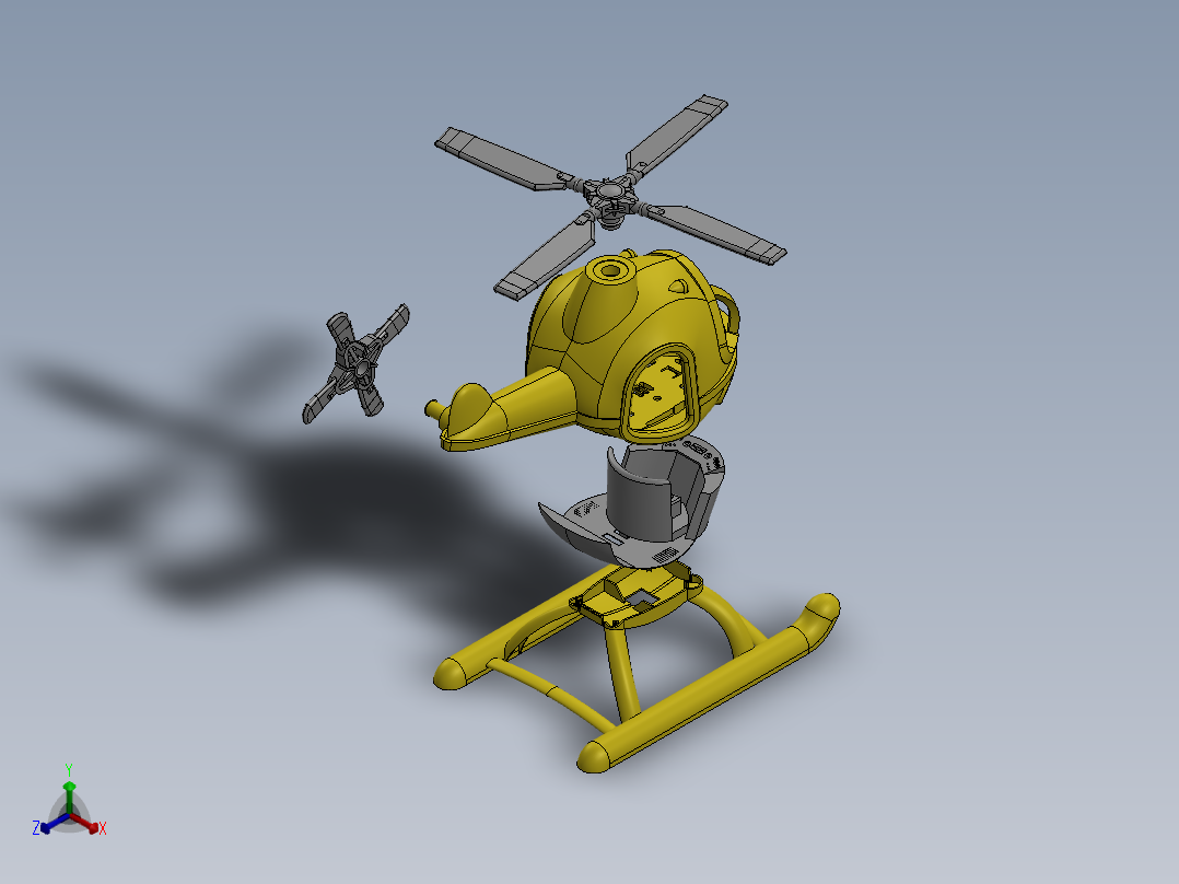 直升飞机 飞机模型设计 (62)正等轴测图