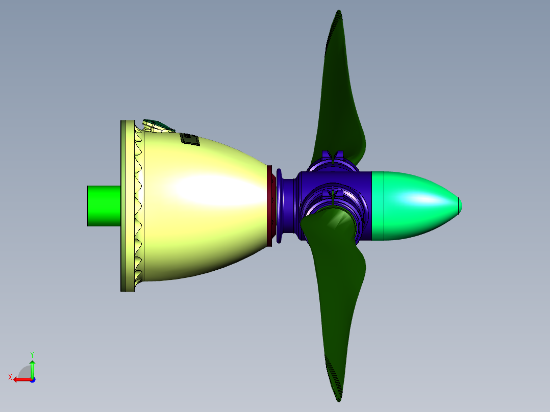 涡轮螺旋桨发动机减速器后视图