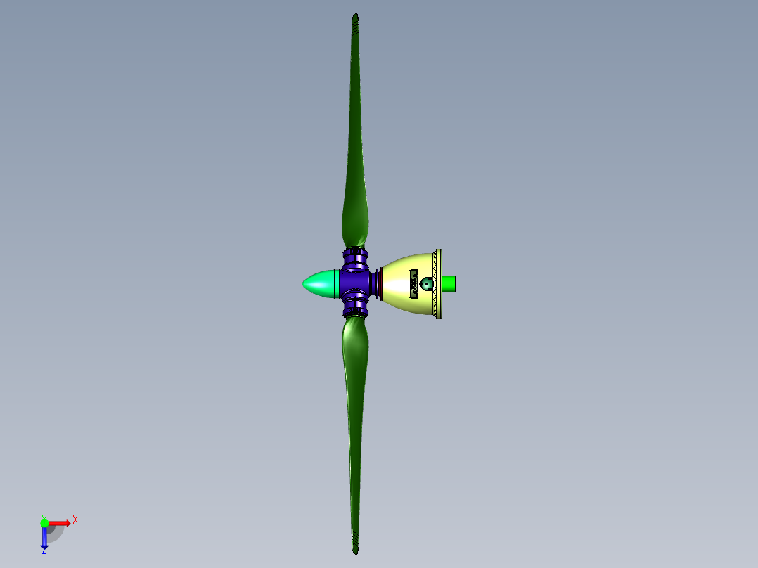 涡轮螺旋桨发动机减速器俯视图