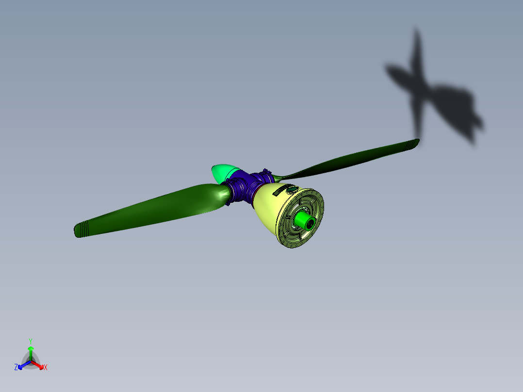 涡轮螺旋桨发动机减速器正等轴测图