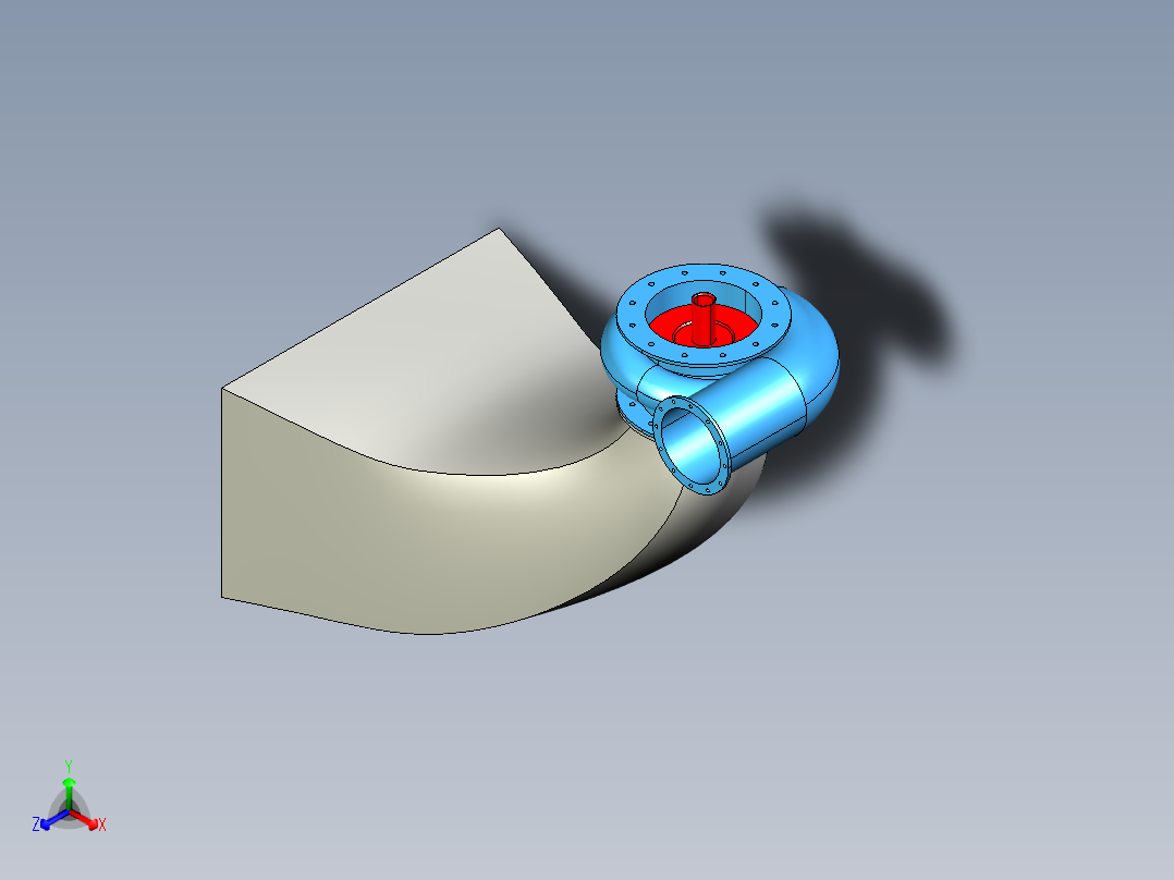 混流式水轮机正等轴测图