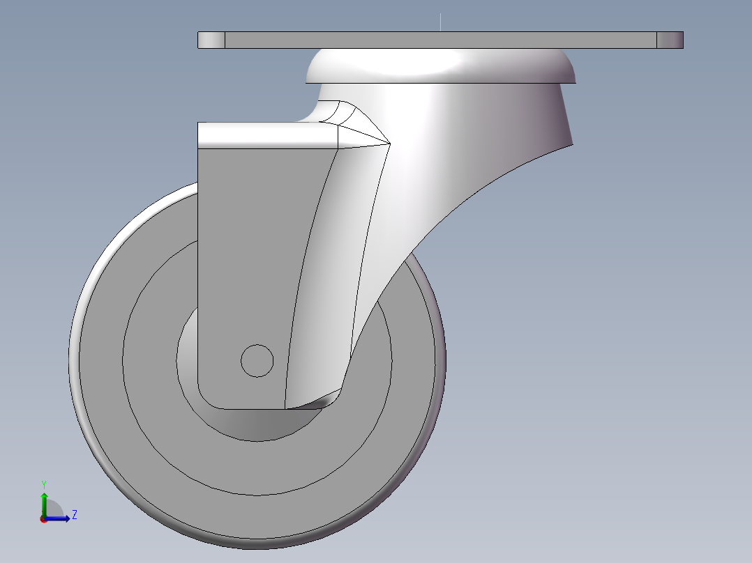 地脚轮45-75-M6（中载）左视图