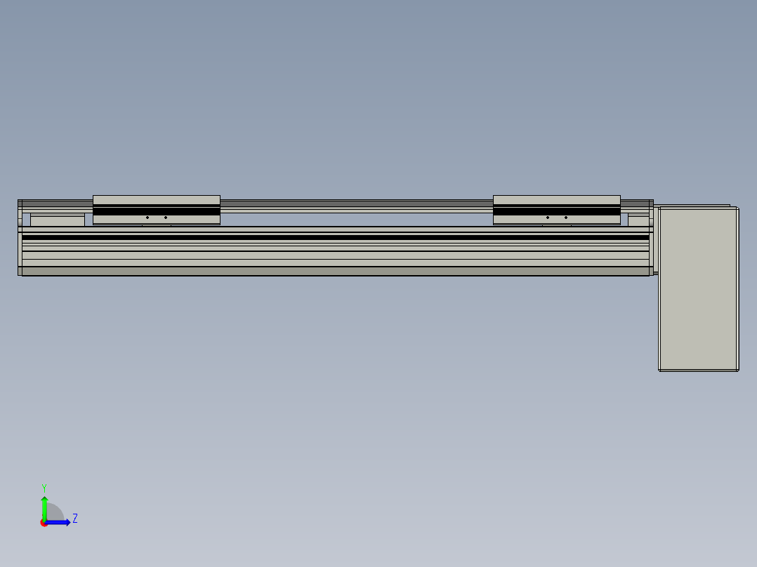 直线模组LHB17-L40-S450-LD设计图纸左视图