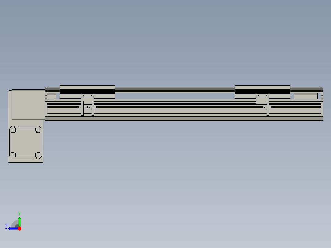 直线模组LHB17-L40-S450-LD设计图纸右视图
