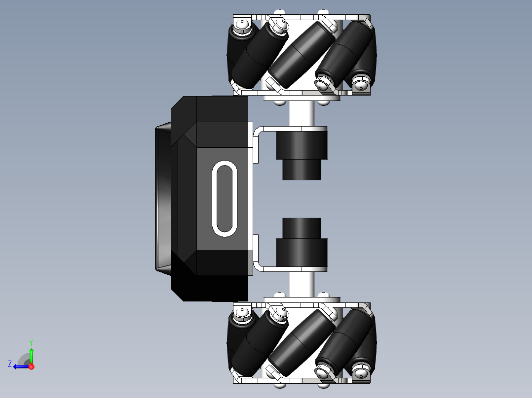 麦克纳姆轮小车右视图