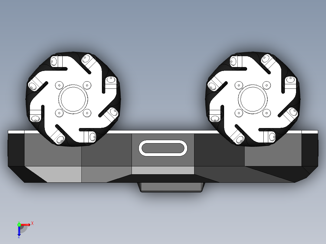 麦克纳姆轮小车俯视图