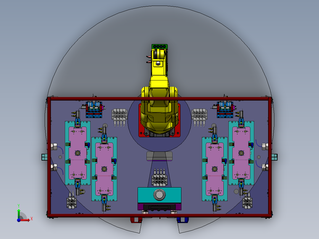 量产模具自动上下料sw18可编辑前视图