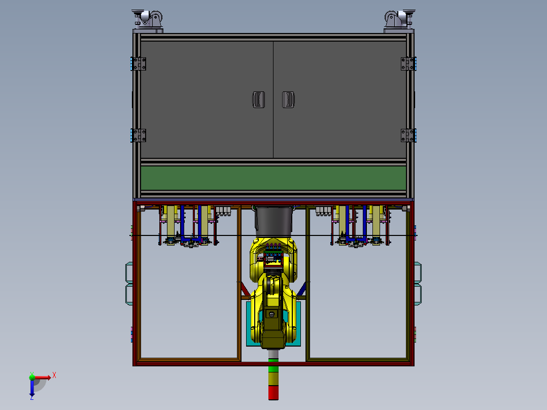 量产模具自动上下料sw18可编辑俯视图