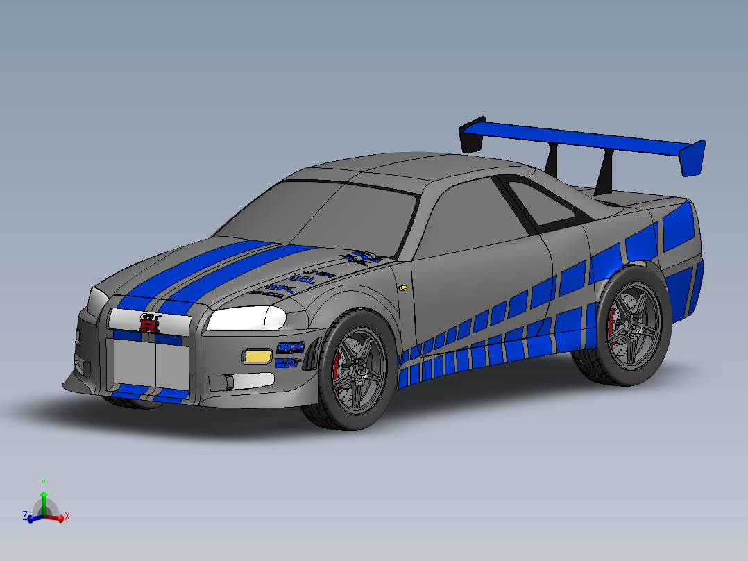 solidworks 日产Skyline <span style='color: red'>GT-R</span> R34<span style='color: red'>跑车</span>