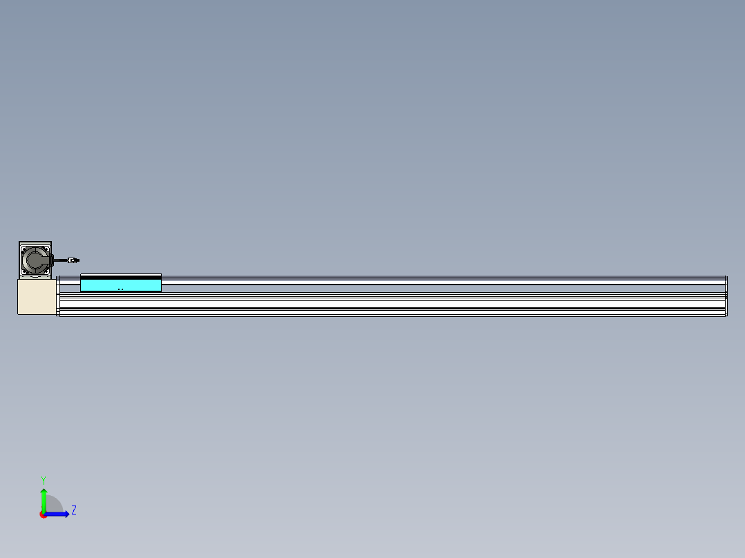同步带滑台-半封闭B22H-L100-C-S1500-RU-P75-D3-N5左视图