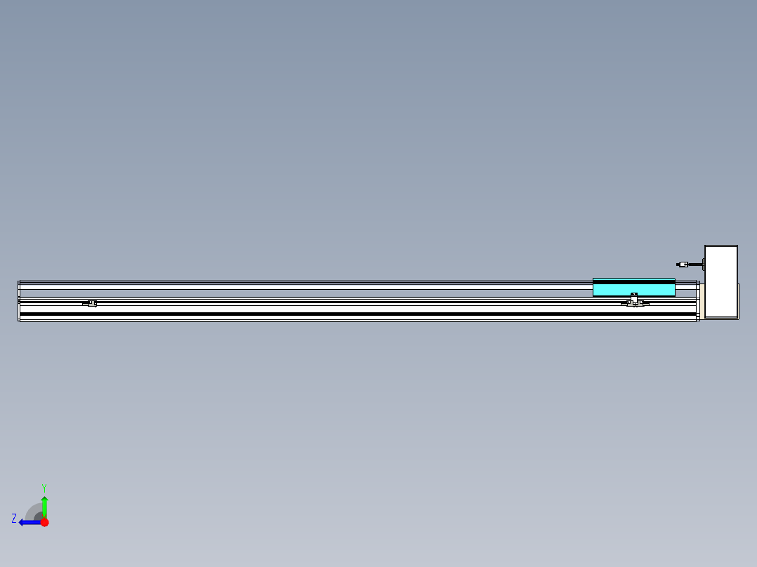 同步带滑台-半封闭B22H-L100-C-S1500-RU-P75-D3-N5右视图