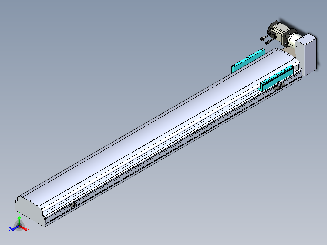 同步带滑台-半封闭B22H-L100-C-S1500-RU-P75-D3-N5正等轴测图