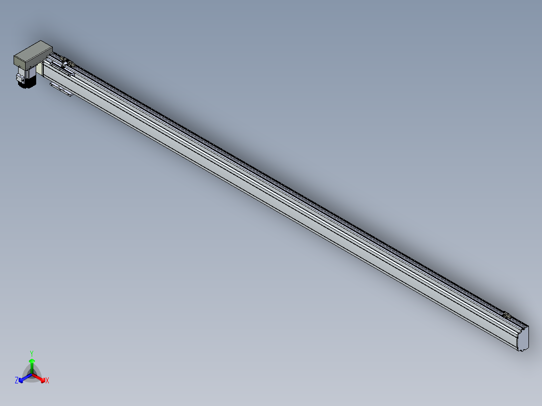 同步带滑台-半封闭B10H-L45-S2400-RU-P40-D3正等轴测图