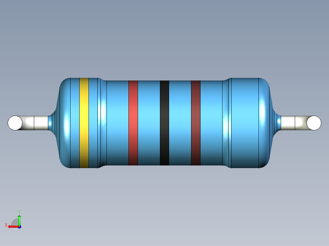无源元件封装-RES-1W-H-MF后视图