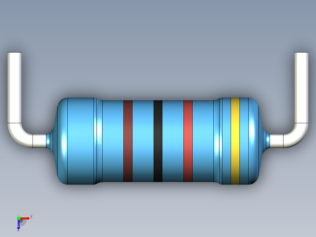 无源元件封装-RES-1W-H-MF俯视图