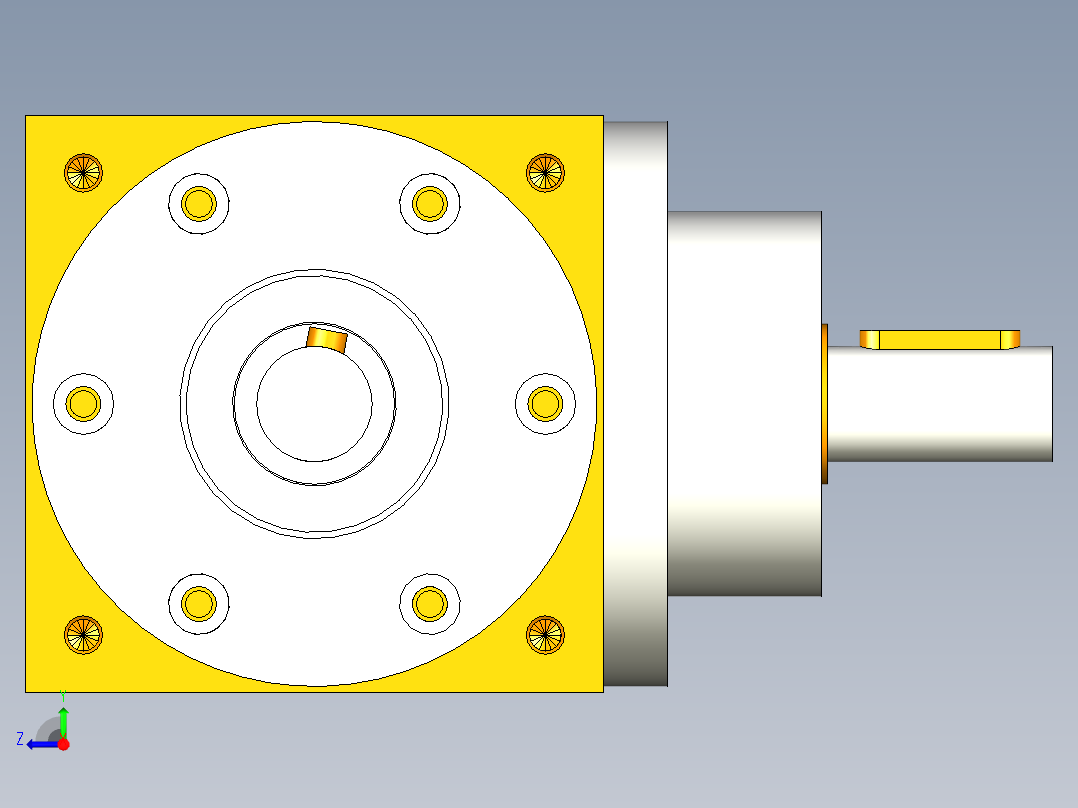 换向器PW90垂直输出 PLX90-L2 14-50-70-M4.stp右视图