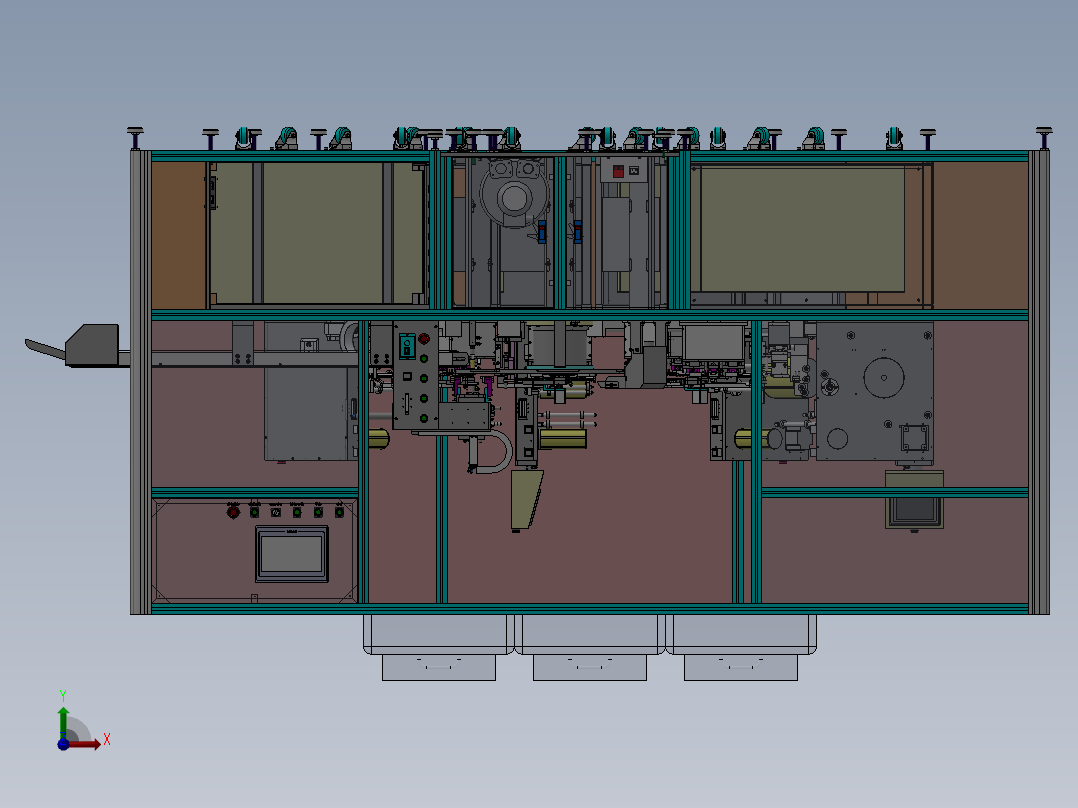 【1517】全自动手机贴膜机SW设计前视图