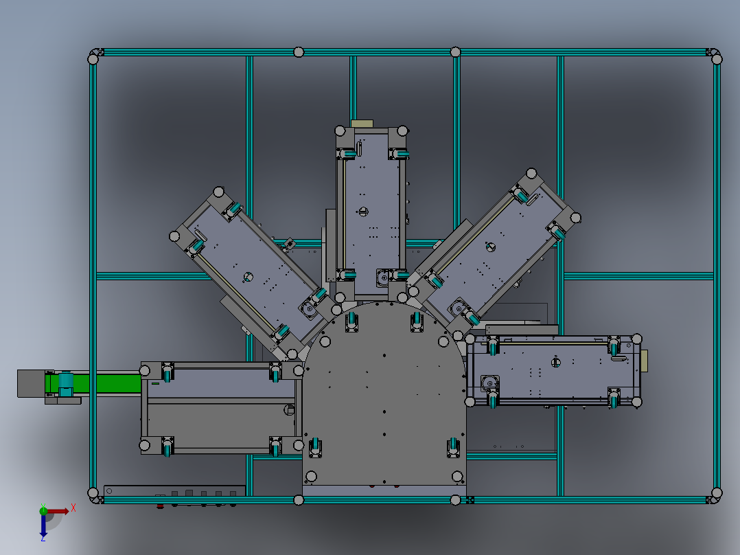 【1517】全自动手机贴膜机SW设计俯视图
