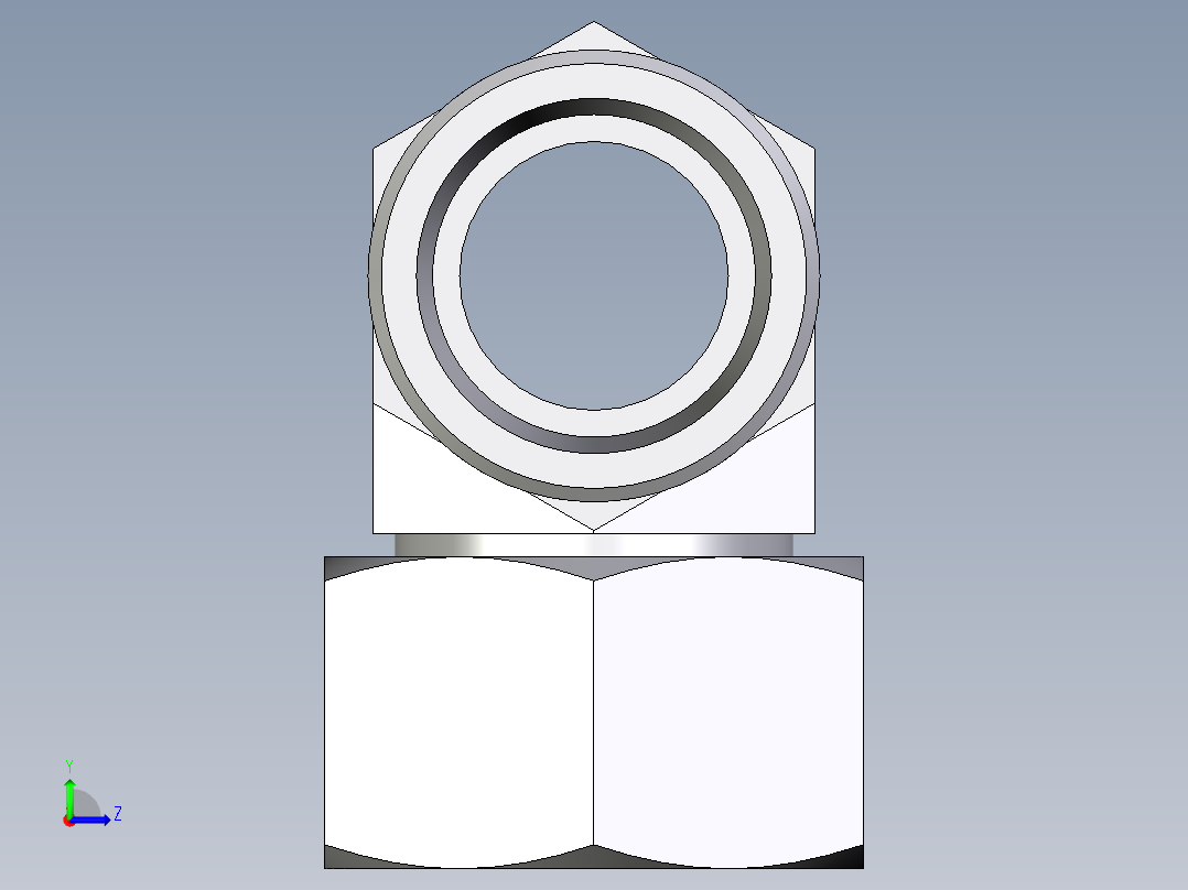 卡套式工业通用硬管接头EO_Swivel_nut_branch_tee_ET30SOMDCF左视图