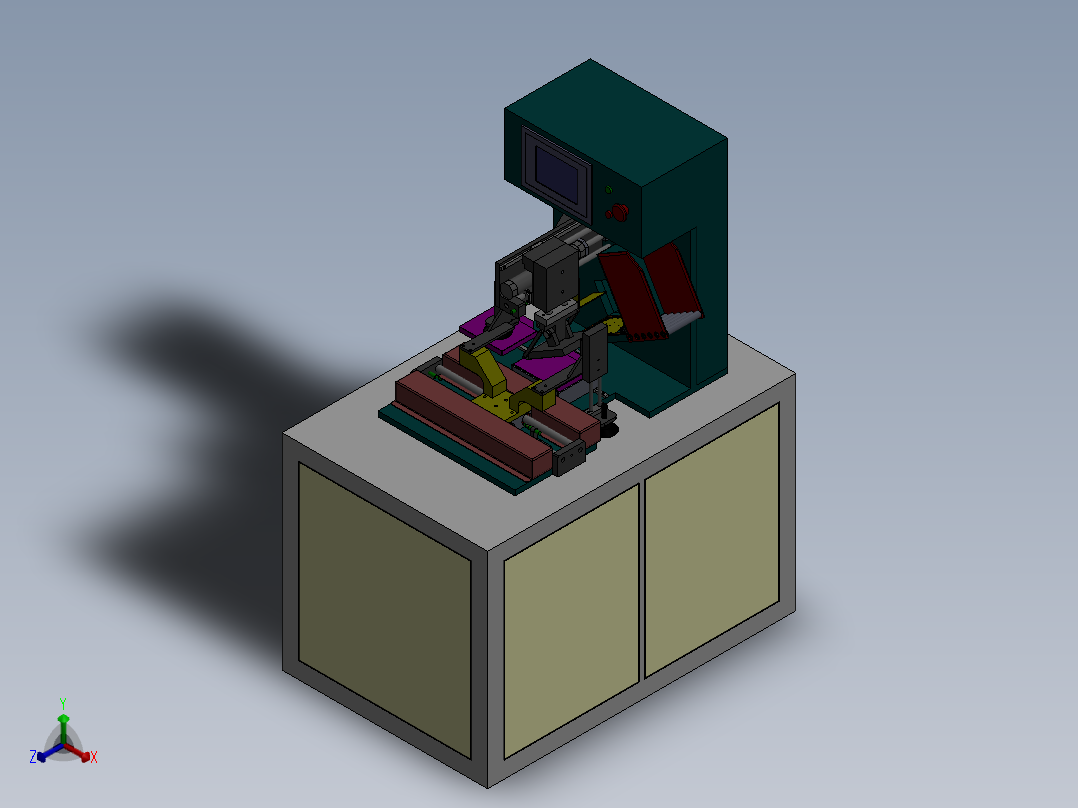电脑光驱组件自动贴膜设备sw17正等轴测图