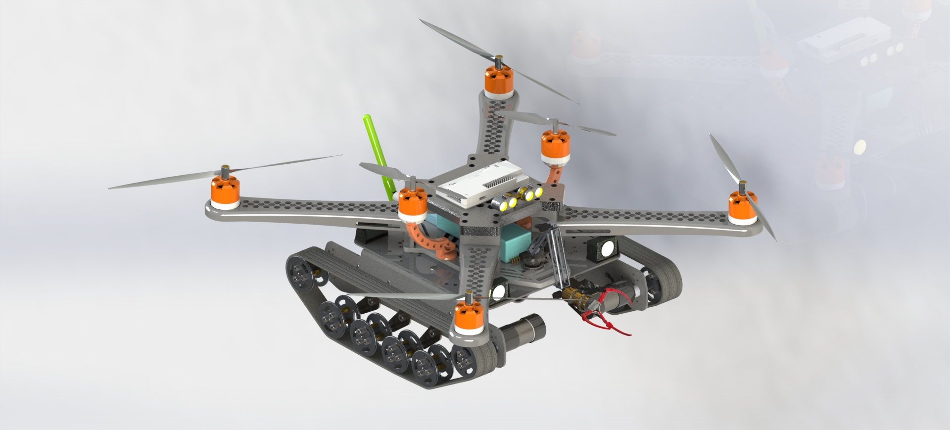 空陆两栖履带旋翼飞行器（sw18可编辑+说明书）